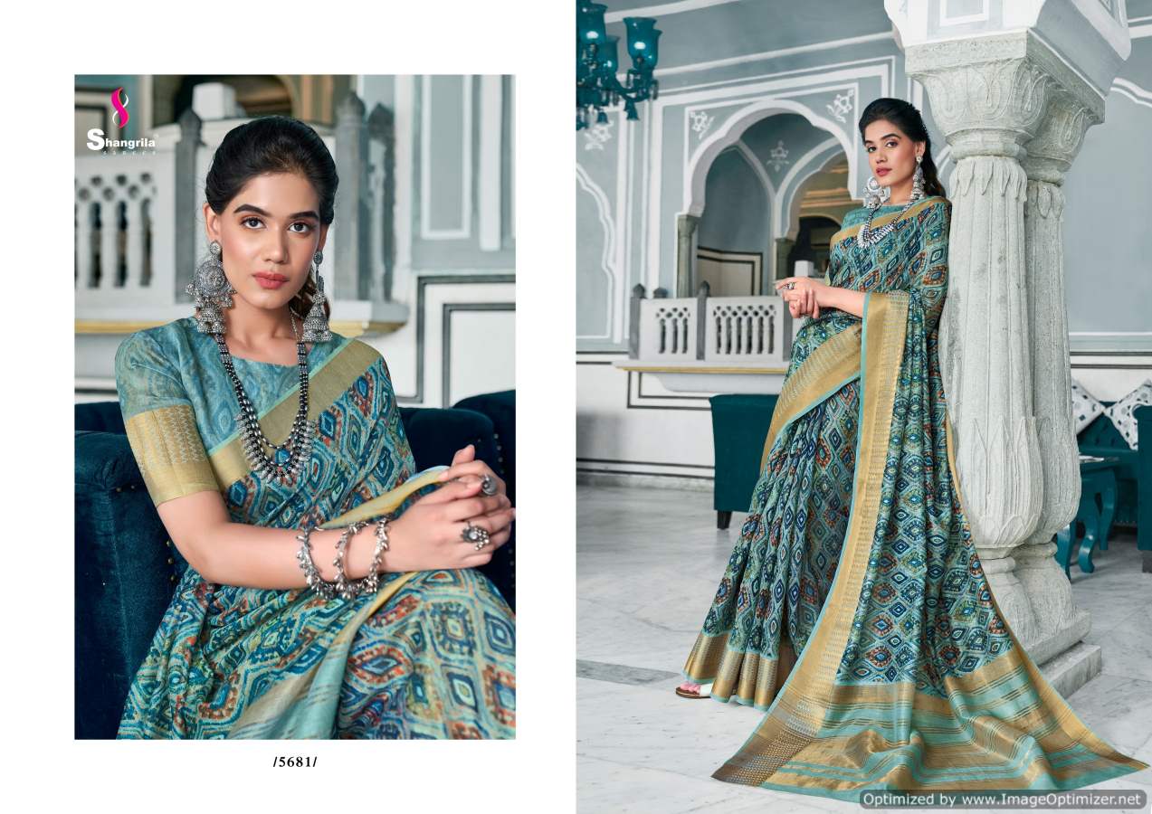 Shangrila Niharika Digital 2 Fancy Wear Soft Linen Digital Pure Print Saree Collection